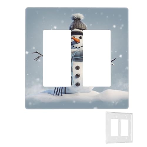 Dekorator-Wandplatte, 2-Gang-Lichtschalter-Abdeckungen, Duplex-Steckdosenabdeckungen, Schneemann-Wandplatten für Steckdosen, Steckerabdeckung, Standardgröße, Doppel-Wippschalterplatten von RTSTNMBD