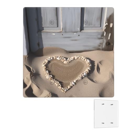Dekorator-Wandplatte, 2-Gang-Lichtschalter-Abdeckungen, Duplex-Steckdosenabdeckungen, Strand, Sand, Herz, Tür, Wandplatten für Steckdosen, Steckdosenabdeckung, mittlere Größe von RTSTNMBD