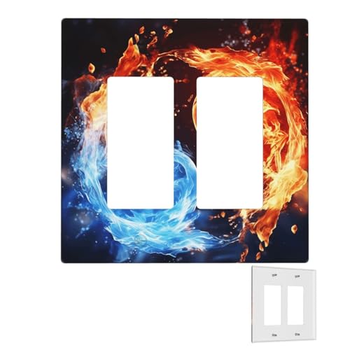 Dekorator-Wandplatte, 2-Gang-Lichtschalter-Abdeckungen, Duplex-Steckdosenabdeckungen, Wasser- und Feuerwandplatten für Steckdosen, Steckerabdeckung, Standardgröße, Doppel-Wippschalterplatten Dekorator-Wandplatte, 2-Gang-Lichtschalter-Abdeckungen, Duplex-Steckdosenabdeckungen, Wasser- und Feuerwandplatten für Steckdosen, Steckerabdeckung, Standardgröße, Doppel-Wippschalterplatten von RTSTNMBD
