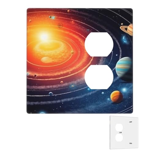 Dekorator-Wandplatte, 2-Gang-Lichtschalter-Abdeckungen, Duplex-Steckdosenabdeckungen, Weltraum, Galaxie, Sonnensystem, Wandplatten für Steckdosen, Steckdosenabdeckung, mittlere Größe Dekorator-Wandplatte, 2-Gang-Lichtschalter-Abdeckungen, Duplex-Steckdosenabdeckungen, Weltraum, Galaxie, Sonnensystem, Wandplatten für Steckdosen, Steckdosenabdeckung, mittlere Größe von RTSTNMBD
