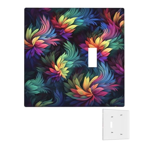 Dekorator-Wandplatte, 2-Gang-Lichtschalter-Abdeckungen, Duplex-Steckdosenabdeckungen, bunte Blumen-Wandplatten für Steckdosen, Steckerabdeckung, Standardgröße, Doppel-Wippschalterplatten von RTSTNMBD