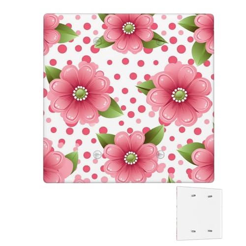 Dekorator-Wandplatte, 2-Gang-Lichtschalter-Abdeckungen, Duplex-Steckdosenabdeckungen, gepunktet, rosa Blume, Wandplatten für Steckdosen, Steckerabdeckung, mittlere Größe, Doppel-Wippschalterplatten Dekorator-Wandplatte, 2-Gang-Lichtschalter-Abdeckungen, Duplex-Steckdosenabdeckungen, gepunktet, rosa Blume, Wandplatten für Steckdosen, Steckerabdeckung, mittlere Größe, Doppel-Wippschalterplatten von RTSTNMBD
