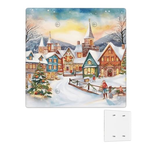 Dekorator-Wandplatte, 2-Gang-Lichtschalter-Abdeckungen, Duplex-Steckdosenabdeckungen, magische Weihnachten, Wandplatten für Steckdosen, Steckerabdeckung, Standardgröße, Doppel-Wippschalterplatten von RTSTNMBD