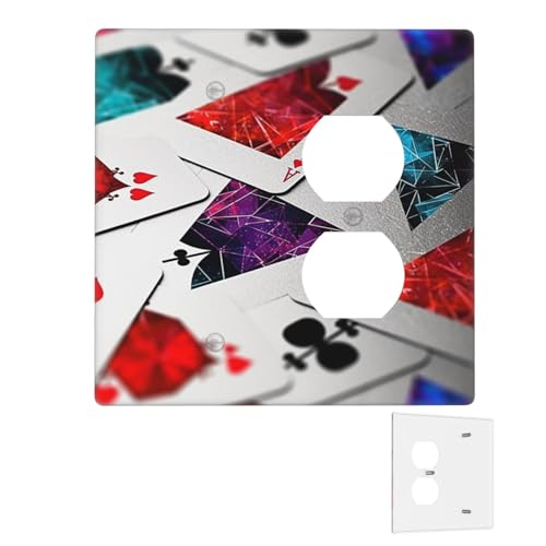 Dekorator-Wandplatte, 2-Gang-Lichtschalter-Abdeckungen, Duplex-Steckdosenabdeckungen, polygonale Spielkarten, Wandplatten für Steckdosen, Steckerabdeckung, mittlere Größe, Doppel-Wippschalterplatten Dekorator-Wandplatte, 2-Gang-Lichtschalter-Abdeckungen, Duplex-Steckdosenabdeckungen, polygonale Spielkarten, Wandplatten für Steckdosen, Steckerabdeckung, mittlere Größe, Doppel-Wippschalterplatten von RTSTNMBD