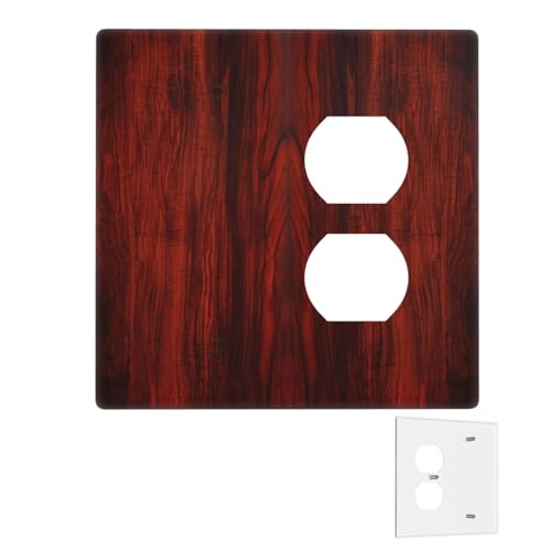 Dekorator-Wandplatte, 2-Gang-Lichtschalter-Abdeckungen, Duplex-Steckdosenabdeckungen, rotes Holz, Wandplatten für Steckdosen, Steckerabdeckung, Standardgröße, Doppel-Wippschalterplatten Dekorator-Wandplatte, 2-Gang-Lichtschalter-Abdeckungen, Duplex-Steckdosenabdeckungen, rotes Holz, Wandplatten für Steckdosen, Steckerabdeckung, Standardgröße, Doppel-Wippschalterplatten von RTSTNMBD