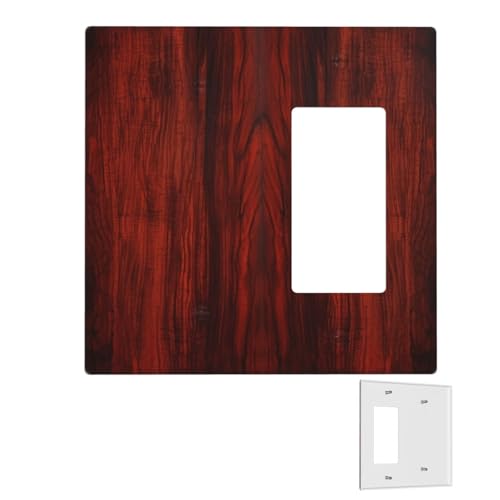 Dekorator-Wandplatte, 2-Gang-Lichtschalter-Abdeckungen, Duplex-Steckdosenabdeckungen, rotes Holz, Wandplatten für Steckdosen, Steckerabdeckung, mittlere Größe, Doppel-Wippschalterplatten von RTSTNMBD