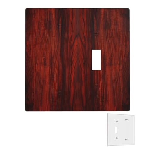 Dekorator-Wandplatte, 2-Gang-Lichtschalter-Abdeckungen, Duplex-Steckdosenabdeckungen, rotes Holz, Wandplatten für Steckdosen, Steckerabdeckung, mittlere Größe, Doppel-Wippschalterplatten von RTSTNMBD