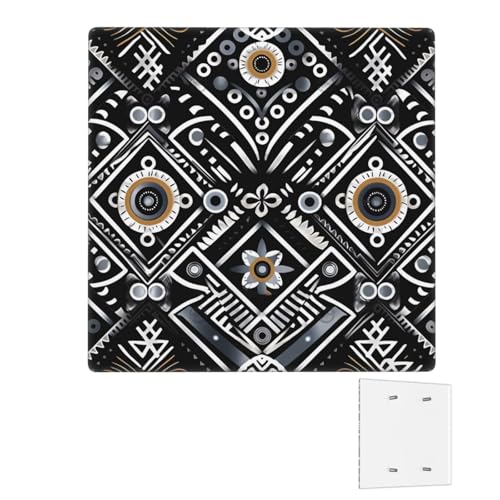 Dekorator-Wandplatte, 2-Gang-Lichtschalter-Abdeckungen, Duplex-Steckdosenabdeckungen, schwarz-weißes Muster, Wandplatten für Steckdosen, Steckerabdeckung, mittlere Doppel-Wippschalterplatten von RTSTNMBD