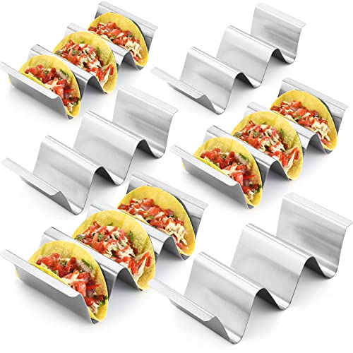 RTT Taco-Halter, Set mit 6 Edelstahl-Taco-Tabletts, stilvolle Taco-Schalen-Halter, Gestell für bis zu 3 Tacos, jede Halteschale aufrecht, Taco-Rack von RTT – Ofen, Grill und Spülmaschine geeignet von RTT