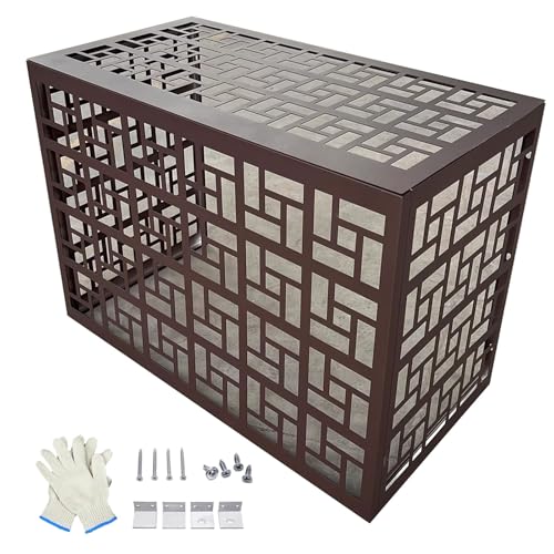 Abdeckung Klimaanlage Außengerät 4 Paneele aus Aluminiumlegierung, Sichtschutzzaunpaneele für den Außenbereich, Lamellengitter für Klimaanlagen(99x50x67cm/39x20x26in) von RTTZBOZ