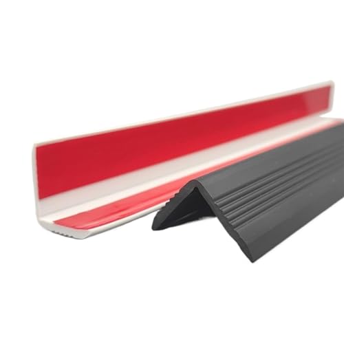 Gummi-Treppenstufen, L-förmige PVC-Treppenkanten, Rutschfester Selbstklebender Tischkantenschutz, Stufenkantenleisten für Drinnen und Draußen(Black,4x500cm/1.6x197in) von RTTZBOZ