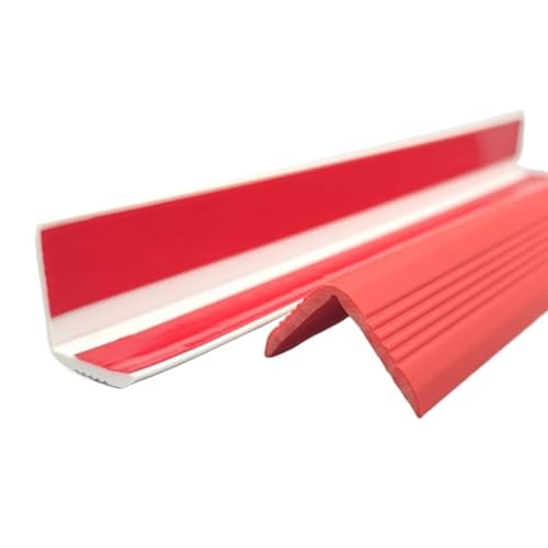 Gummi-Treppenstufen, L-förmige PVC-Treppenkanten, Rutschfester Selbstklebender Tischkantenschutz, Stufenkantenleisten für Drinnen und Draußen(Red,4x1000cm/1.6x394in) von RTTZBOZ