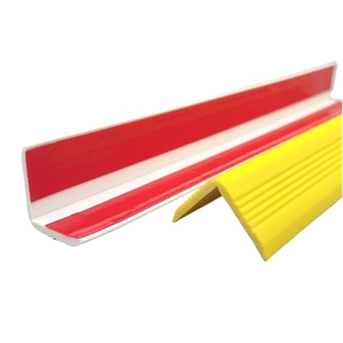 Gummi-Treppenstufen, L-förmige PVC-Treppenkanten, Rutschfester Selbstklebender Tischkantenschutz, Stufenkantenleisten für Drinnen und Draußen(Yellow,4x500cm/1.6x197in) von RTTZBOZ