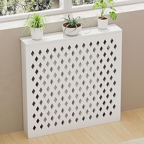 Heizkörperabdeckung, Weiße Heizkörperabdeckung für Zuhause, Verbirgt Unordentliche Rohre, für Büro, Wohnzimmer, Schlafzimmer, Flur, Badezimmer(80x70x20cm/31x28x8in) von RTTZBOZ