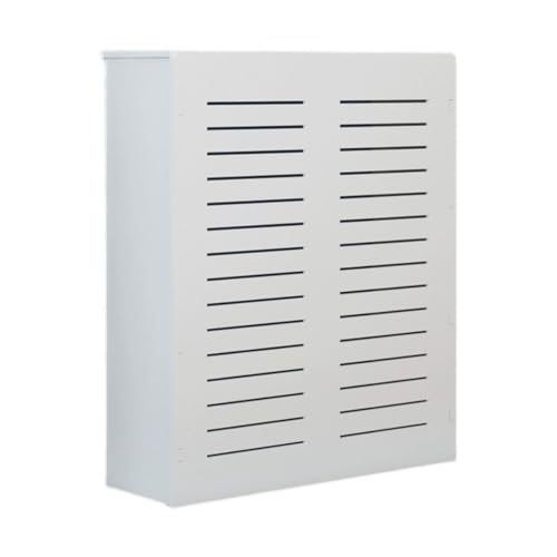 Heizkörperverkleidung im Modernen Stil für Zuhause mit Oberem Ablagefach, Radiator Cover im Lamellendesign, Schutzrohre für Schlafzimmer(60x60cm/24x24in) von RTTZBOZ
