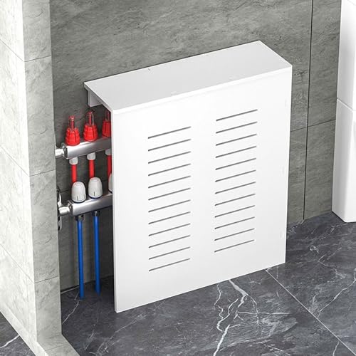 Heizkörperverkleidung mit Oberem Ablagefach, 3-seitige Radiator Cover für Alte Heizkörper, Lamellendesign für Schlafzimmer, Wohnzimmer(70x60x15cm/28x24x6in) von RTTZBOZ