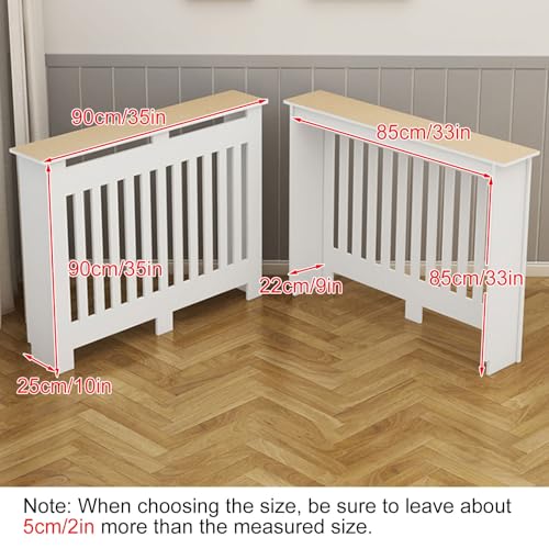 Moderne Heizkörperabdeckung, Heizkörperabdeckung Heizschrank, Verstecken von Überladenen Rohren, Vertikale Lamellen, für Dekoratives Wohnzimmer(90x90x25cm/35x35x10in) von RTTZBOZ