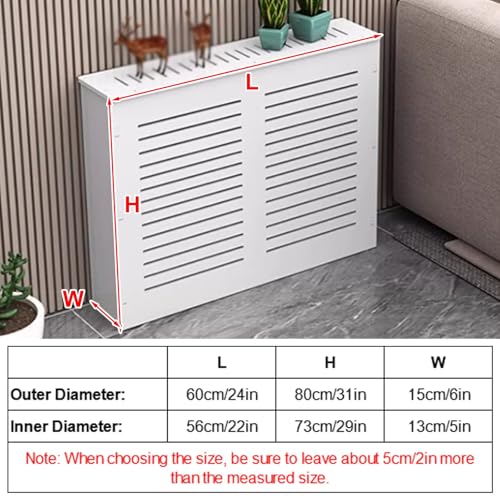Moderne Heizkörperabdeckung für Zuhause, Wandheizungsabdeckung für Alte Heizkörper, Routerschrank, mit Belüftungslöchern an Der Oberseite(60x80x15cm/24x31x6in) von RTTZBOZ
