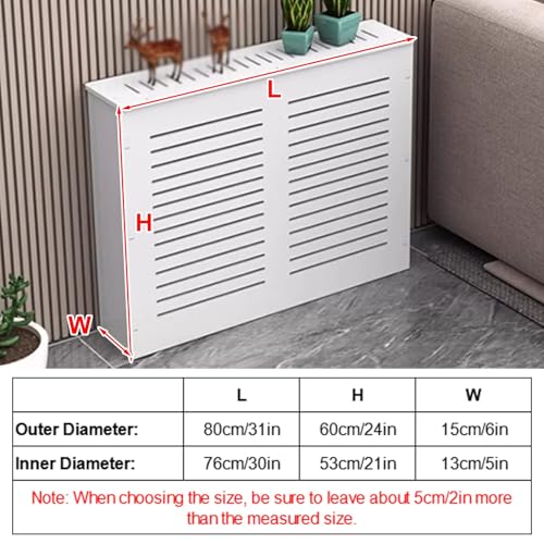 Moderne Heizkörperabdeckung für Zuhause, Wandheizungsabdeckung für Alte Heizkörper, Routerschrank, mit Belüftungslöchern an Der Oberseite(80x60x15cm/31x24x6in) von RTTZBOZ