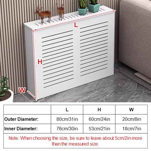 Moderne Heizkörperabdeckung für Zuhause, Wandheizungsabdeckung für Alte Heizkörper, Routerschrank, mit Belüftungslöchern an Der Oberseite(80x60x20cm/31x24x8in) von RTTZBOZ