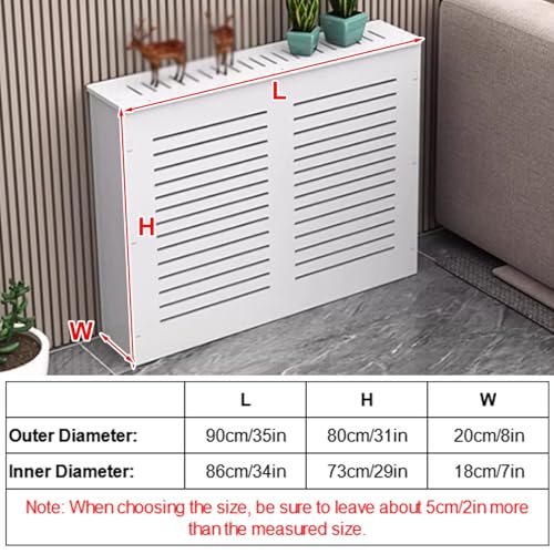 Moderne Heizkörperabdeckung für Zuhause, Wandheizungsabdeckung für Alte Heizkörper, Routerschrank, mit Belüftungslöchern an Der Oberseite(90x80x20cm/35x31x8in) von RTTZBOZ