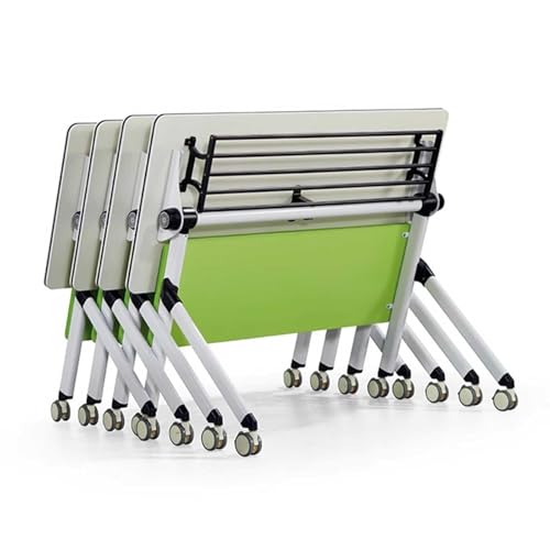 RTTZBOZ 4-teiliger Klappkonferenztisch, Mobiler Schulungstisch mit Lenkrollen, für Konferenz-Picknick-Bankette(140x60cm/55x24in) von RTTZBOZ