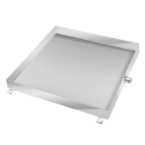 RTTZBOZ Rechteckige Edelstahlwanne, Tropfschale mit Ablauf, Kondensatablaufwanne, Tragbare AC-Tropfschale, Klimaanlagen-Tropfschale mit Gerollten Kanten(50 * 50 * 4cm/20 * 20 * 1.6in) von RTTZBOZ
