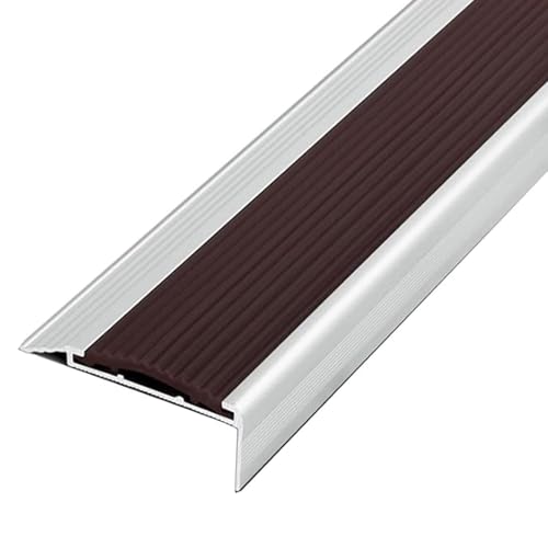 Rutschfeste Treppenkanten aus Aluminiumlegierung, Trittstufen aus Gummi, Treppenkantenschutz, für den Innen- und Außenbereich, Zuhause(Brown,5.5x100cm/2.2x39in) von RTTZBOZ