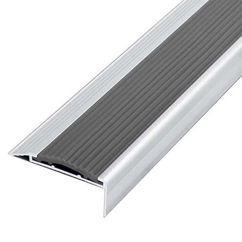 Rutschfeste Treppenkanten aus Aluminiumlegierung, Trittstufen aus Gummi, Treppenkantenschutz, für den Innen- und Außenbereich, Zuhause(Gray,6x100cm/2.4x39in) von RTTZBOZ