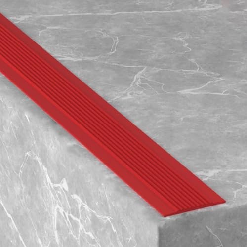 Treppenkantenprofil Außenbereich, Treppenkantenschutz, Rutschfeste Stufenstufen, Wasserdicht und Selbstklebend für Zuhause, Restaurants(Red,10cm/3.9in) von RTTZBOZ