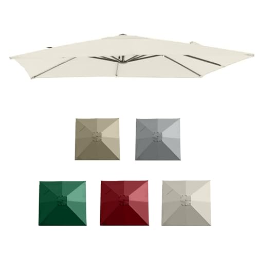 RTVGNSZSJL 2.5x2.5m 3x3m Quadratisch Sonnenschirm Ersatzdach 8 Rippen Ampelschirm Ersatztuch Sonnenschutz Gartenschirm Baldachin Ersatzabdeckung(Beige,2.5x2.5m (8'x8')) von RTVGNSZSJL