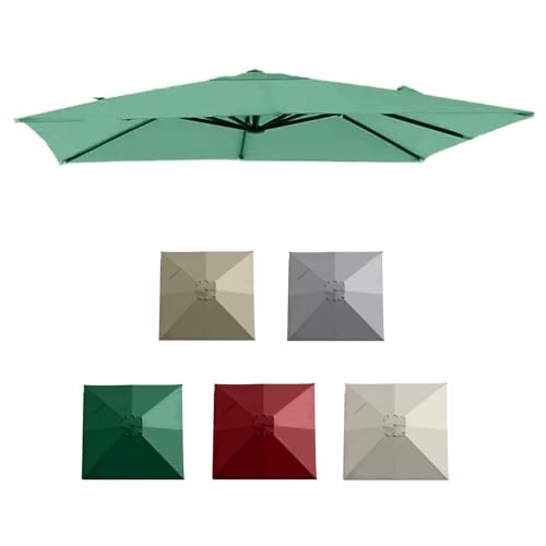 RTVGNSZSJL 2.5x2.5m 3x3m Quadratisch Sonnenschirm Ersatzdach 8 Rippen Ampelschirm Ersatztuch Sonnenschutz Gartenschirm Baldachin Ersatzabdeckung(Green,3x3m (10'x10')) von RTVGNSZSJL