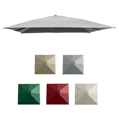 RTVGNSZSJL 2.5x2.5m 3x3m Quadratisch Sonnenschirm Ersatzdach 8 Rippen Ampelschirm Ersatztuch Sonnenschutz Gartenschirm Baldachin Ersatzabdeckung(Taupe,3x3m (10'x10')) von RTVGNSZSJL