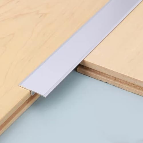 RTVGNSZSJL 28mm T-Form Übergangsprofil，Selbstklebender Türschwellen Leiste Ausgleichsprofil，Boden/Teppich Laminat Übergangsleiste，Verbindungs Abdeckleiste(Silver) von RTVGNSZSJL