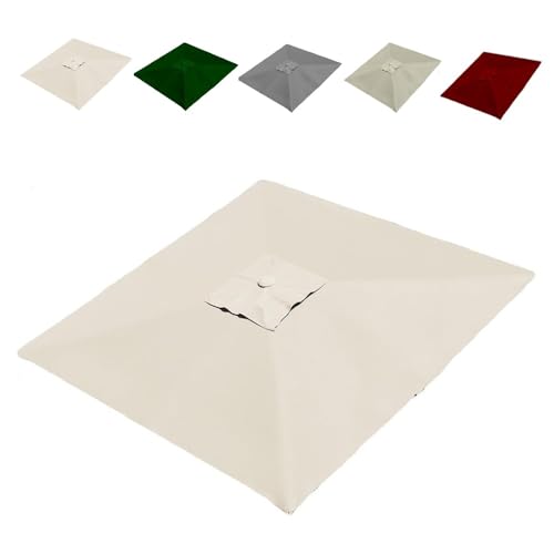 RTVGNSZSJL 3x3m 2.5x2.5m 4x3m Ampelschirm Terrassenschirm Ersatzstoff 8 Rippen Quadratisch Sonnenschirm Baldachin Ersatzabdeckung Rechteckig Sonnenschirm Ersatzdach(Beige,4x3m/13x10ft) von RTVGNSZSJL