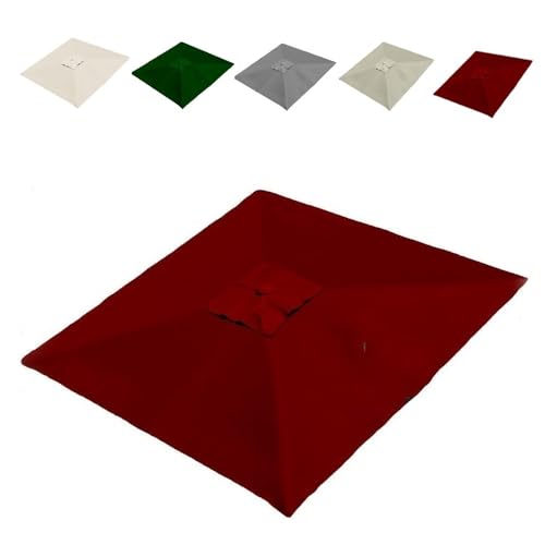 RTVGNSZSJL 3x3m 2.5x2.5m 4x3m Ampelschirm Terrassenschirm Ersatzstoff 8 Rippen Quadratisch Sonnenschirm Baldachin Ersatzabdeckung Rechteckig Sonnenschirm Ersatzdach(Burgundy,2.5x2.5m/8x8ft) von RTVGNSZSJL