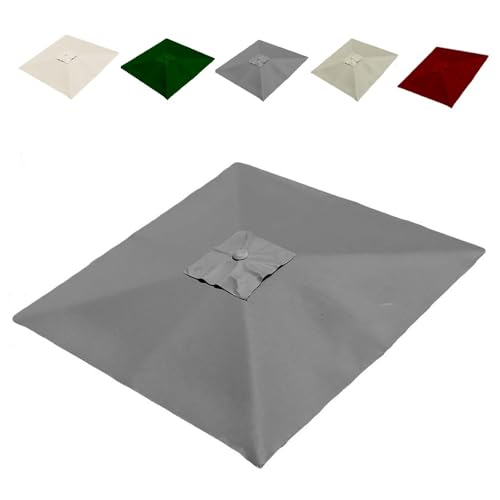 RTVGNSZSJL 3x3m 2.5x2.5m 4x3m Ampelschirm Terrassenschirm Ersatzstoff 8 Rippen Quadratisch Sonnenschirm Baldachin Ersatzabdeckung Rechteckig Sonnenschirm Ersatzdach(Grey,2.5x2.5m/8x8ft) von RTVGNSZSJL