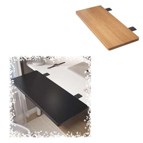 RTVGNSZSJL 40/50/60/70/75cm Schreibtisch-Erweiterungsfach, Faltbare Tischverlängerung Tastaturablage，Ergonomische, Klappbare Armlehne Handgelenkauflage(Black,70x20cm) von RTVGNSZSJL