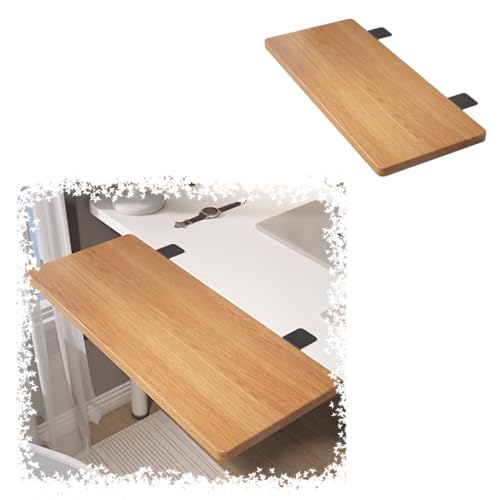RTVGNSZSJL 40/50/60/70/75cm Schreibtisch-Erweiterungsfach, Faltbare Tischverlängerung Tastaturablage，Ergonomische, Klappbare Armlehne Handgelenkauflage(Oak,40x20m) von RTVGNSZSJL