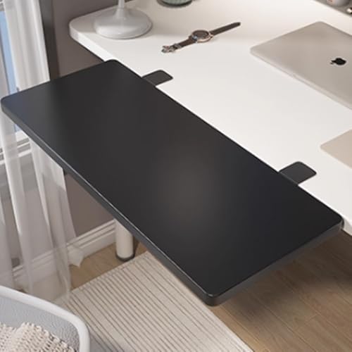 RTVGNSZSJL Ergonomische Schreibtisch Erweiterung，Stabile Tastaturablage, 90° Klappbare Aufbewahrung，Tastaturablage Zum Anklemmen, Erweiterungsbrett(Black,50x20cm/20x8in) von RTVGNSZSJL