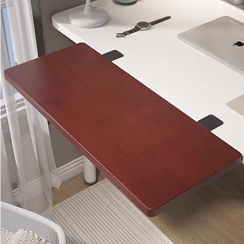 RTVGNSZSJL Ergonomische Schreibtisch Erweiterung，Stabile Tastaturablage, 90° Klappbare Aufbewahrung，Tastaturablage Zum Anklemmen, Erweiterungsbrett(Teak,50x20cm/20x8in) von RTVGNSZSJL