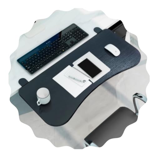 RTVGNSZSJL Ergonomische Tischverlängerung 55/65/75x25cm Faltbare Tastaturablage, Festklemmbare Schreibtisch Tastaturablage，90° Klappbar(Black,55cm/22) von RTVGNSZSJL
