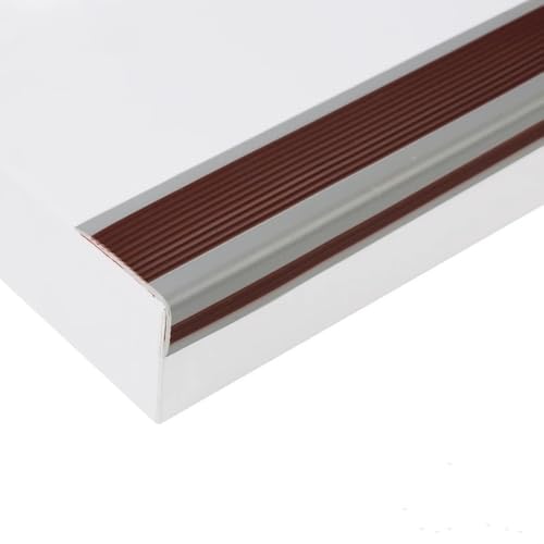 RTVGNSZSJL Schneidbar，Treppenkantenprofil，Selbstklebender Übergangsprofil, 120cm AntisRutsch Wasserdicht Treppenkante Kantenschutz Für Fliesen, Holz, Marmor Stufen(Brown,W100mm/4in) von RTVGNSZSJL