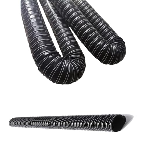 RTVGNSZSJL Schwarz Flexible Kanalschlauche Hitzebeständiger Abluftschlauch 1/2/3/4/5/6/8/10m Lüftungsschlauch Flexibler Silikonschlauch Für Klimageräte Trockner(4m/13.1ft,76mm-3in) von RTVGNSZSJL
