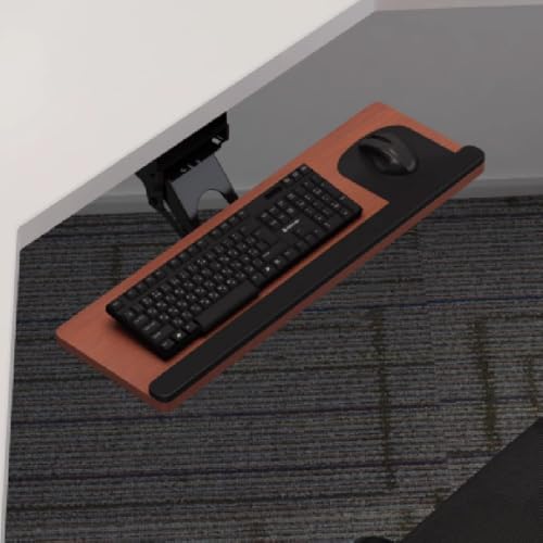 RTVGNSZSJL Tastaturablage Unter Dem Schreibtisch 65x25cm Tastaturablage Ausziehbar, Schwenkbar, Neigbar, Schublade Für Tastaturablage Schiebbarer Tastaturplattform(Teak,30in/75cm) von RTVGNSZSJL