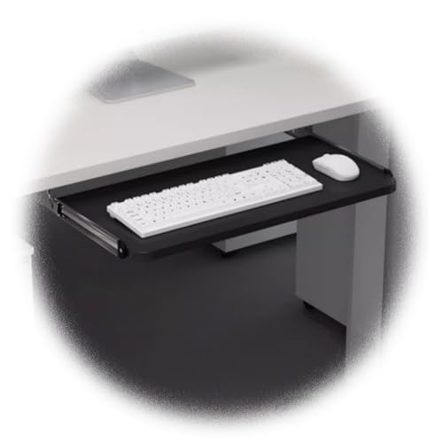 RTVGNSZSJL Tastaturschublade Unter Dem Schreibtisch Ausziehbarer Tastaturablage 52x25cm 65x25cm Ergonomische Tastaturablage Mit Höhenverstellbar，Holz(Black,65x25cm/25x10in) von RTVGNSZSJL
