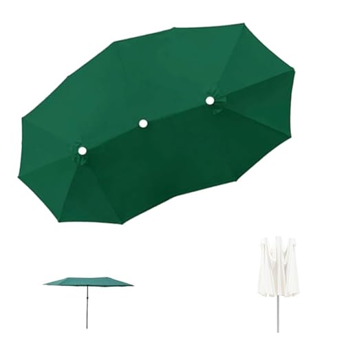 RTVGNSZSJL Terrassenschirm Ersatz Abdeckung 460cm 12 Rippen Doppelsonnenschirm Ersatzbezug Gartenschirm Ersatzabdeckun Marktschirm Ersatzdach(Green) von RTVGNSZSJL