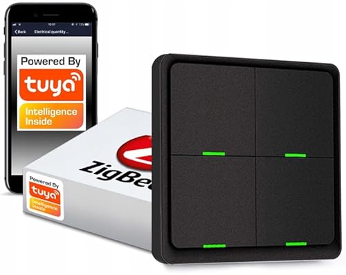 Fernbedienungsschalter 12 Szene 4 P ZigBee Tuya schwarz von RTX
