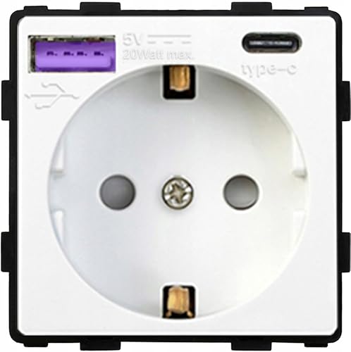 Steckdoseneinsatz 230V weiß FastCharge USB AC RTX SH von RTX