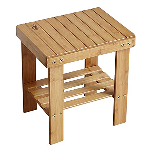 Holz Wasserfest Duschbank Badezimmer Hocker Bank for Senioren Erwachsene Badezimmerhocker Dusche Badhocker Bad Stuhl Rutschfest Duschsitz Badewanne Badehocker Spa Eintrittsbank, 31 × 23 × 33 cm von RTY-BY